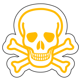Skull Cross Bones Sticker (Yellow)